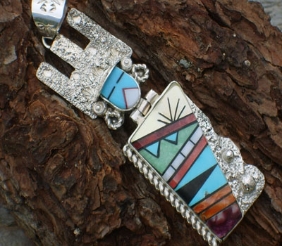 Native American Inlay Corn Maiden Pendant 2